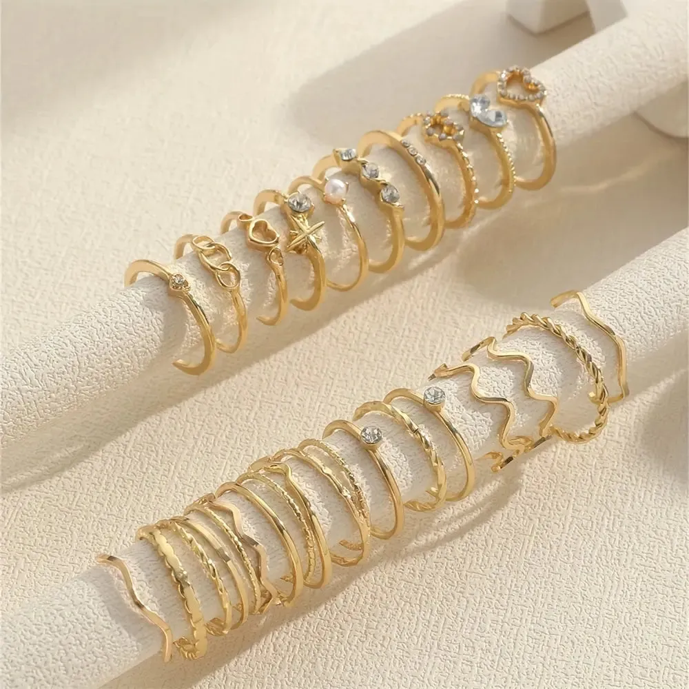 28pcs Y2k Rings Set