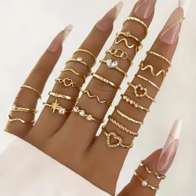 28pcs Y2k Rings Set