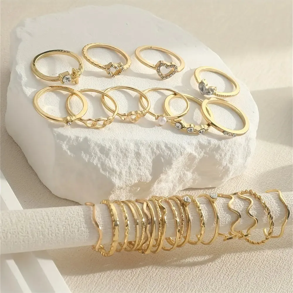 28pcs Y2k Rings Set