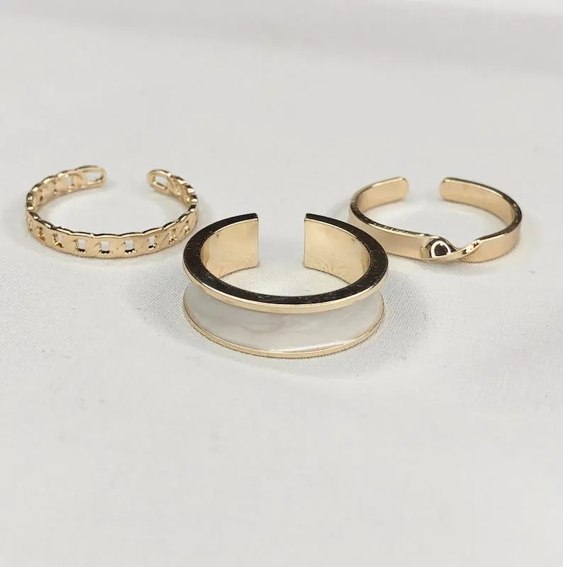 3 pcs Dainty Gold Rings, Gold Ring Set, Cute Rings, Set Rings for Women -S3483699