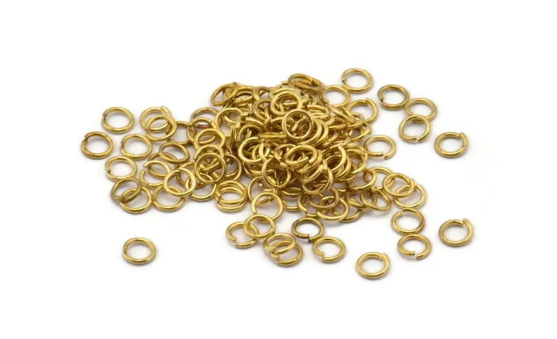 4mm Jump Rings - 1000 Gold Tone Brass Jump Rings (4x0.60mm) A0881