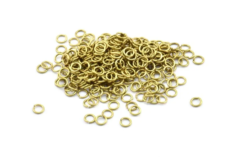 4mm Jump Rings - 250 Pieces Raw Brass Jump Rings (4x0.60mm) A0337