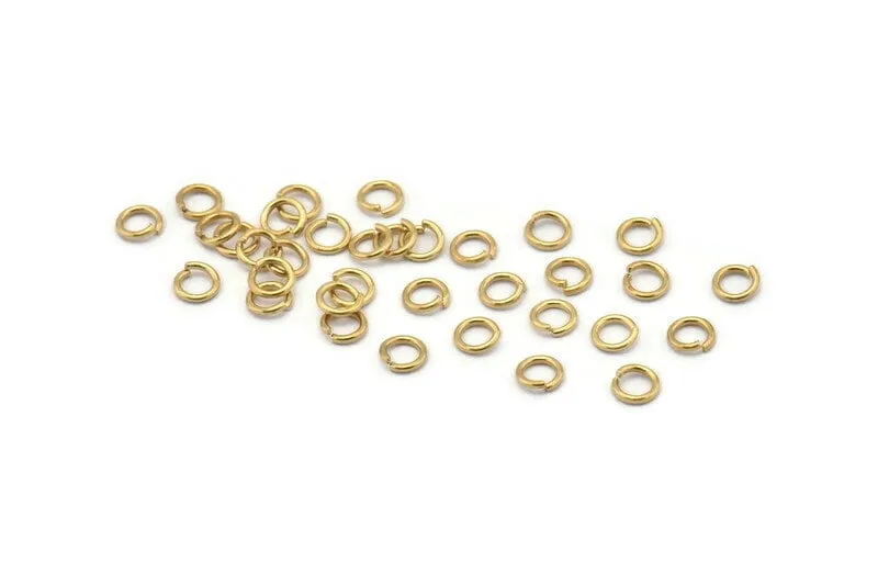 4mm Jump Rings - 250 Raw Brass Jump Rings, Findings (4x0.70mm) A0338