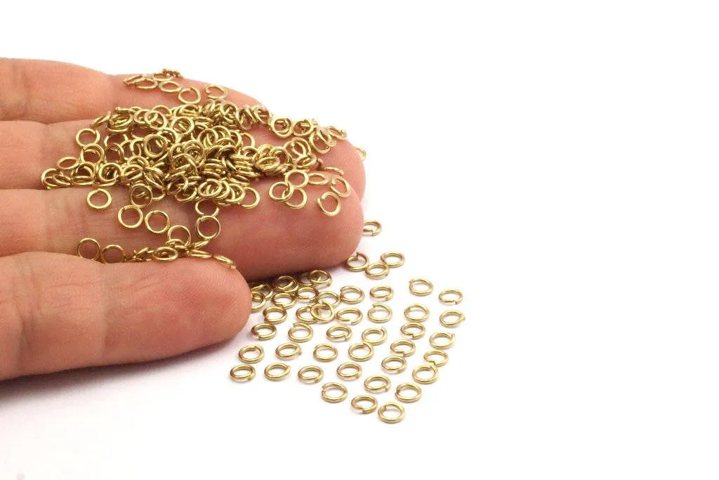 4mm Jump Rings - 250 Raw Brass Jump Rings, Findings (4x0.70mm) A0338