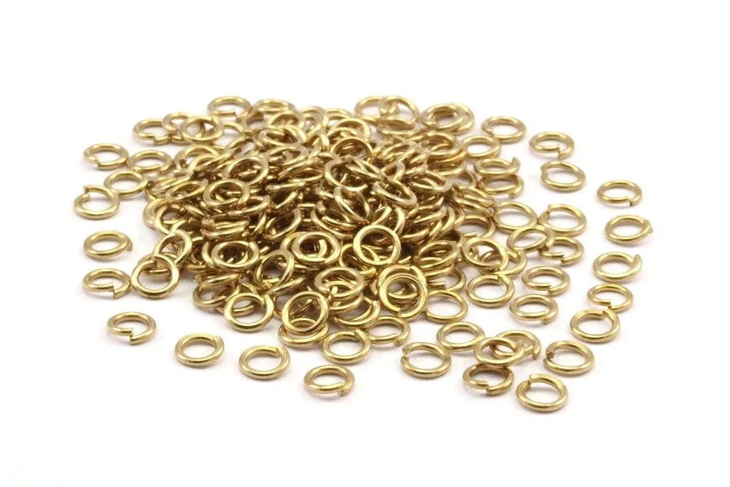 4mm Jump Rings - 250 Raw Brass Jump Rings, Findings (4x0.70mm) A0338