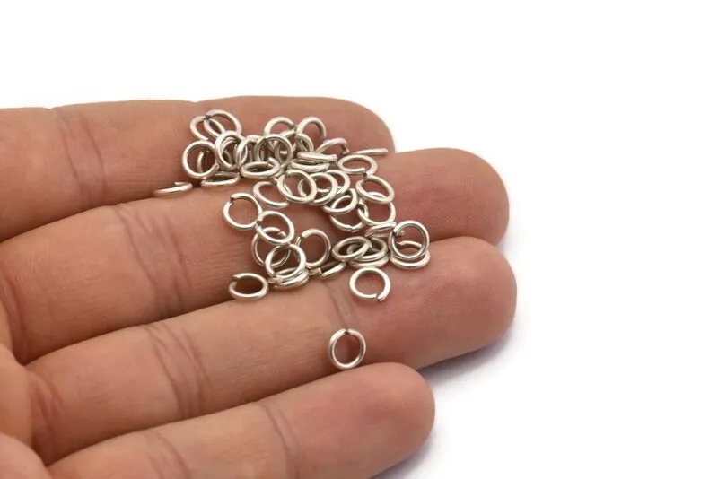 6mm Jump Rings, 125 Antique Silver Plated Brass Jump Rings (6x1mm) A0357 H0458