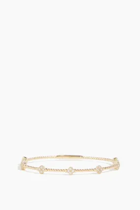 7 Clover Flexible Bangle in 14k Yellow Gold