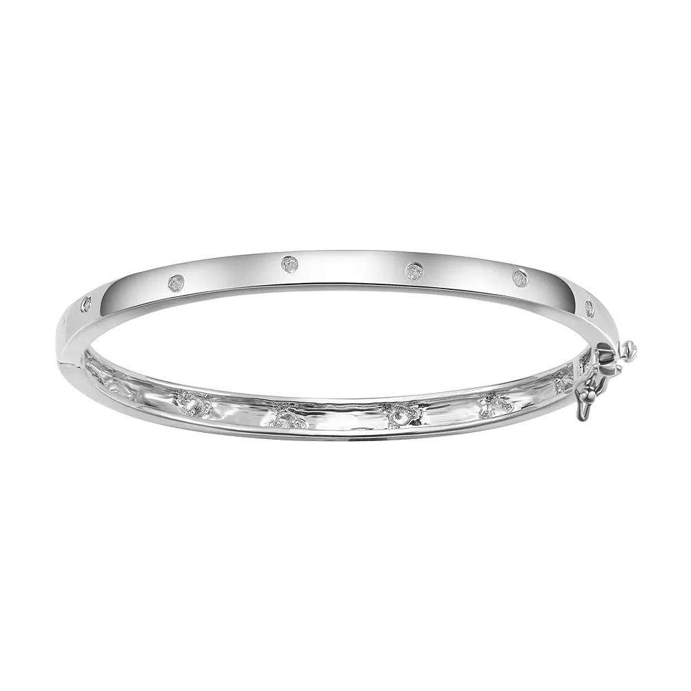 925 Silver CZ Cubic Zirconia Bangle