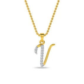 Alphabet V Pendant