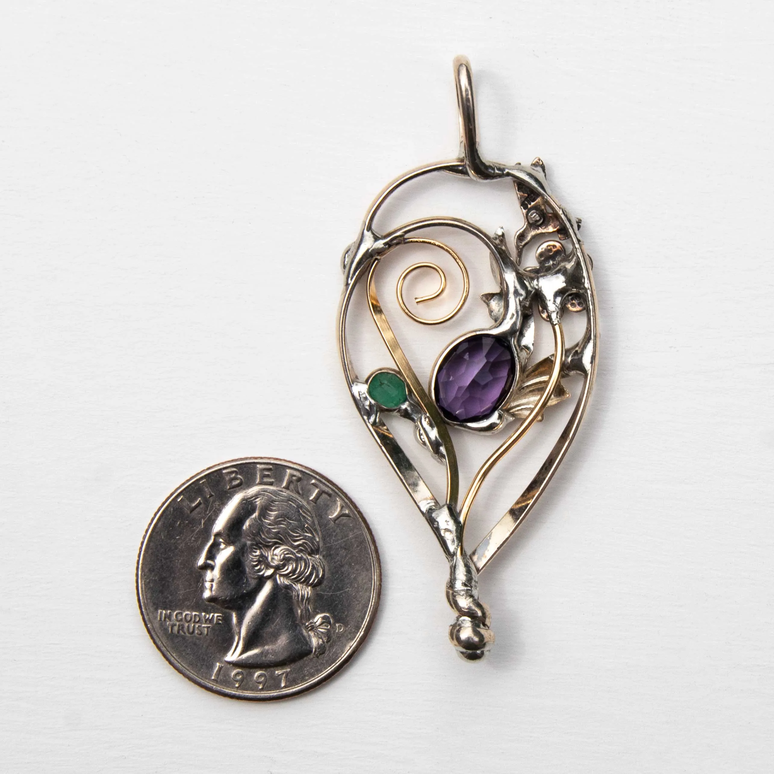 Amethyst &  Emerald- Pendant