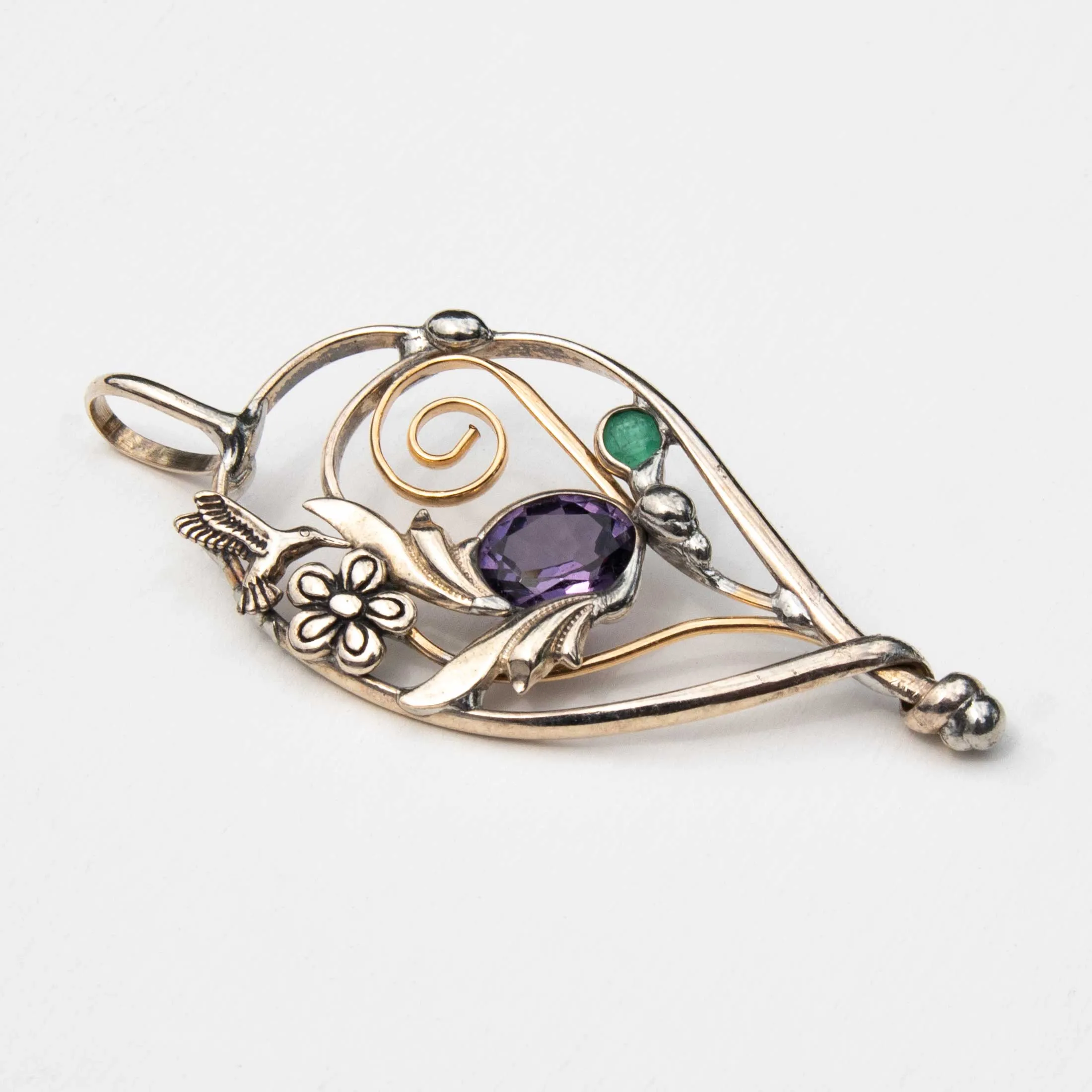 Amethyst &  Emerald- Pendant