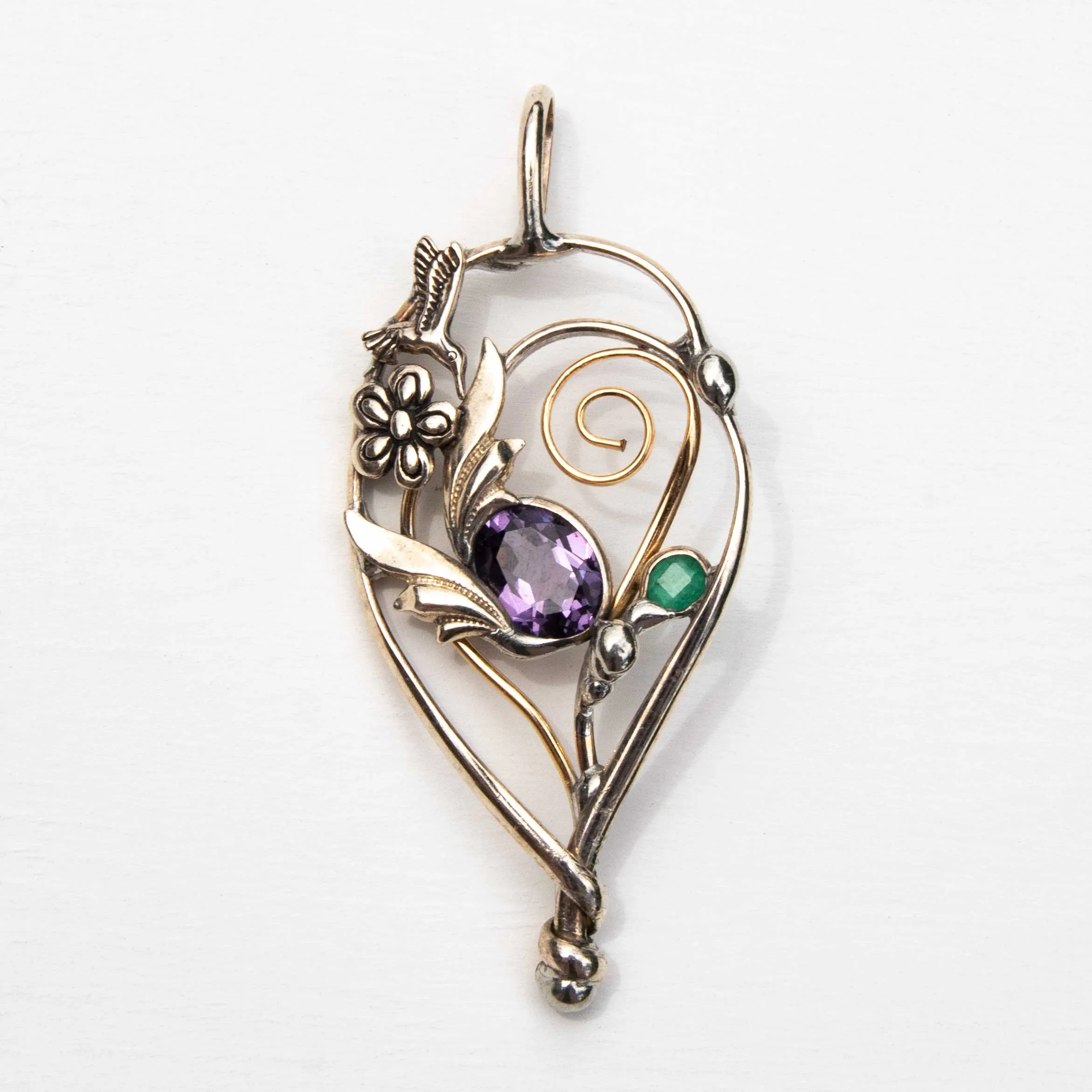 Amethyst &  Emerald- Pendant