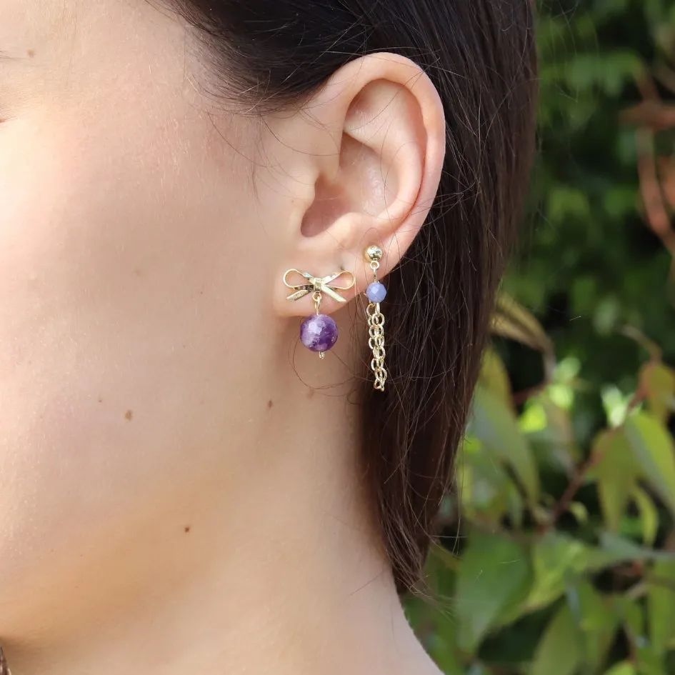 Amethyst Bow Earrings