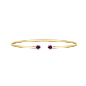 Amethyst Open Cuff Bangle