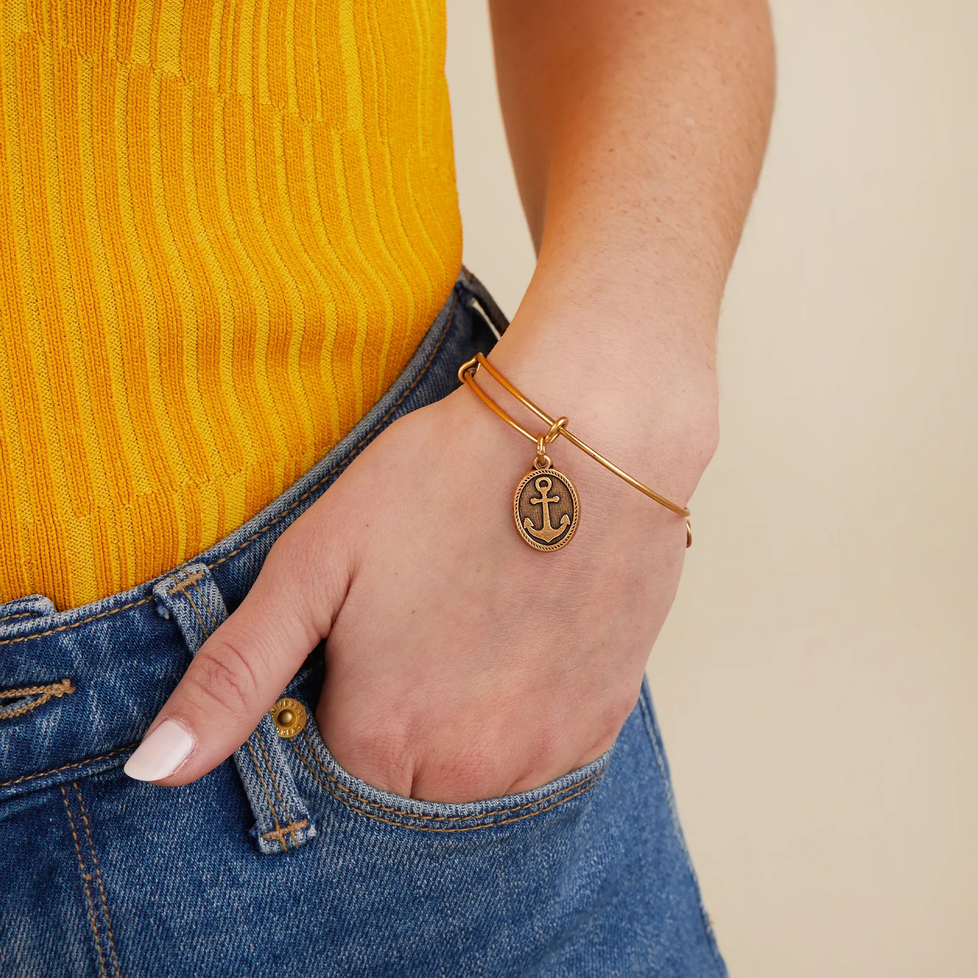 Anchor Charm Bangle