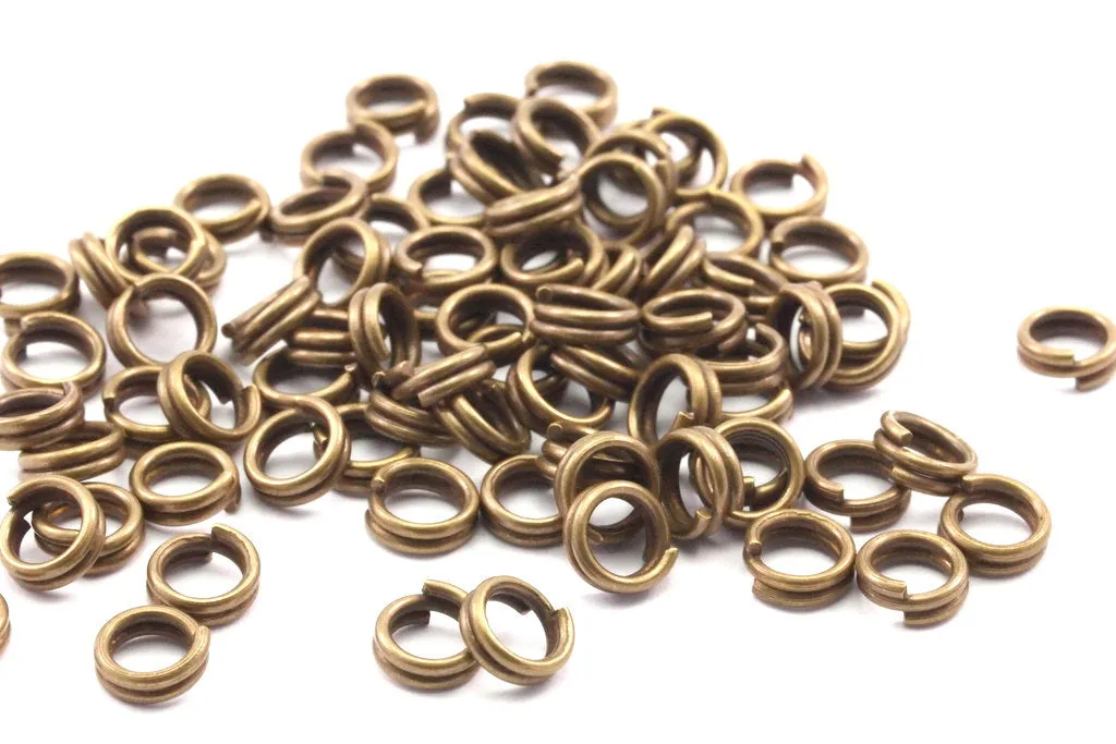 Antique Bronze Jump Ring,  250 Antique Bronze Brass Double Jump Rings , Split Rings  (5x.080mm) A0388