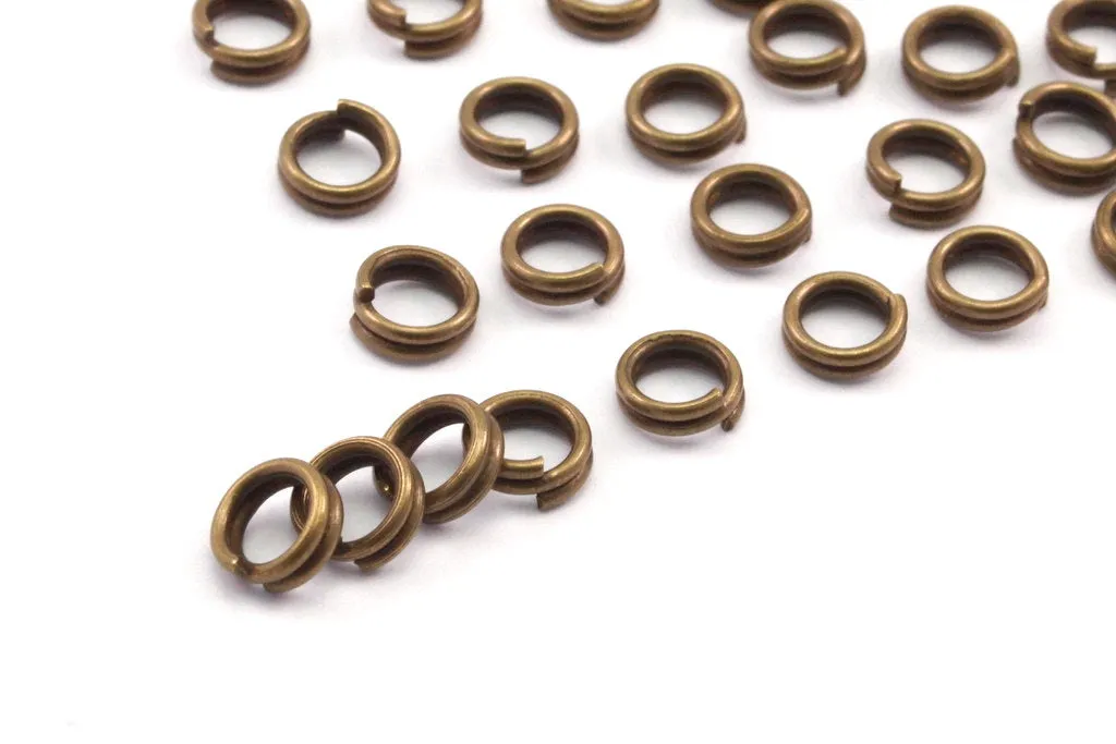 Antique Bronze Jump Ring,  250 Antique Bronze Brass Double Jump Rings , Split Rings  (5x.080mm) A0388