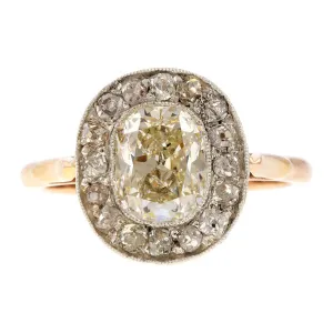 Antique Engagement Ring, Cushion 1.62ct.