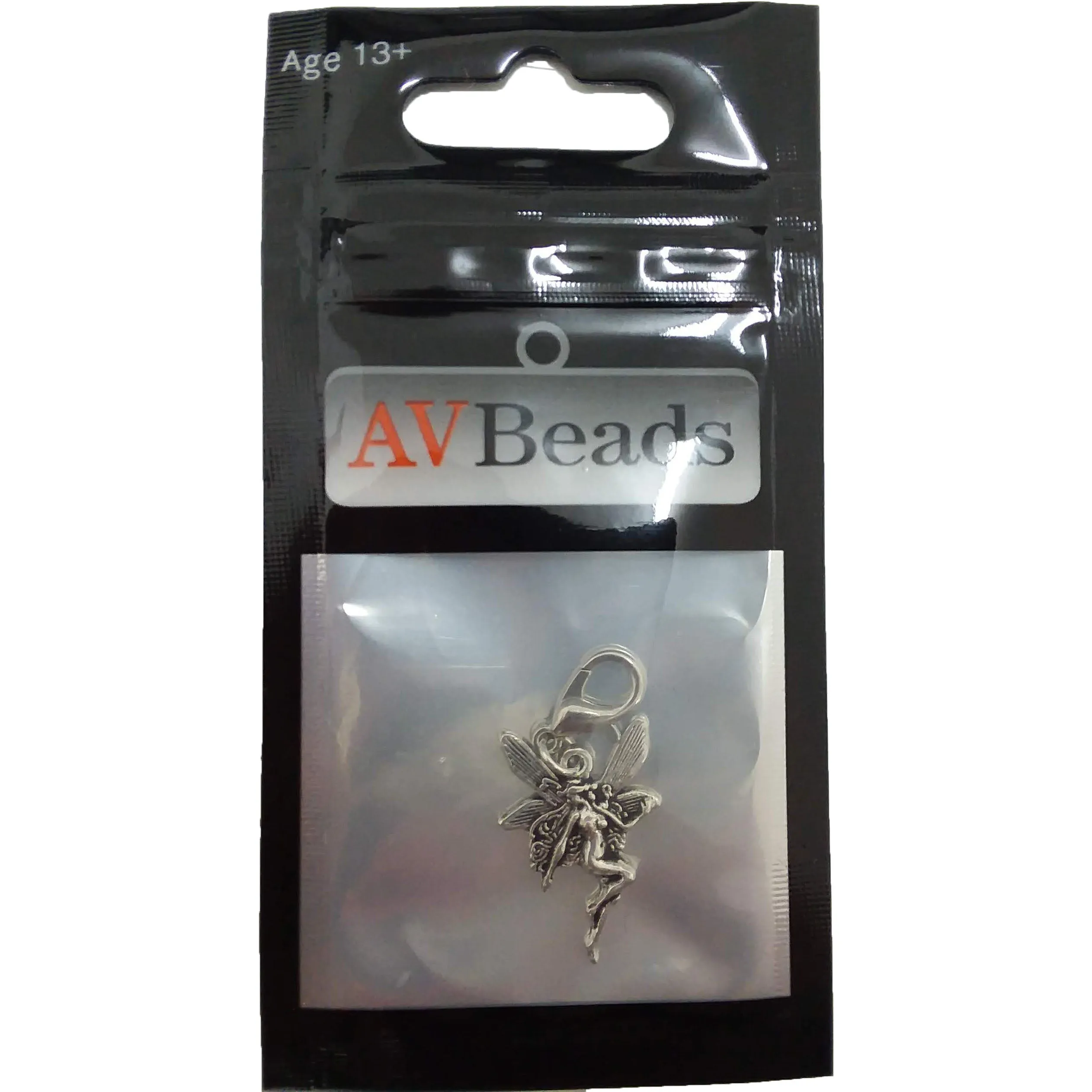 AVBeads Clip-On Charms Nymph Charm Silver Metal Pagan Charm Clip