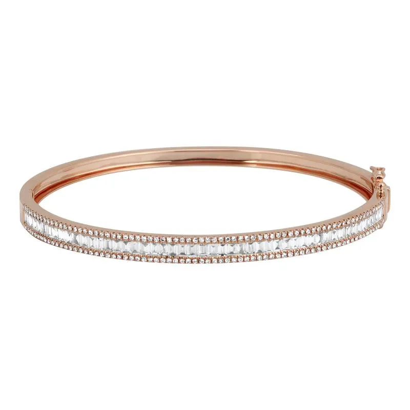 Baguette and Diamond Bangle