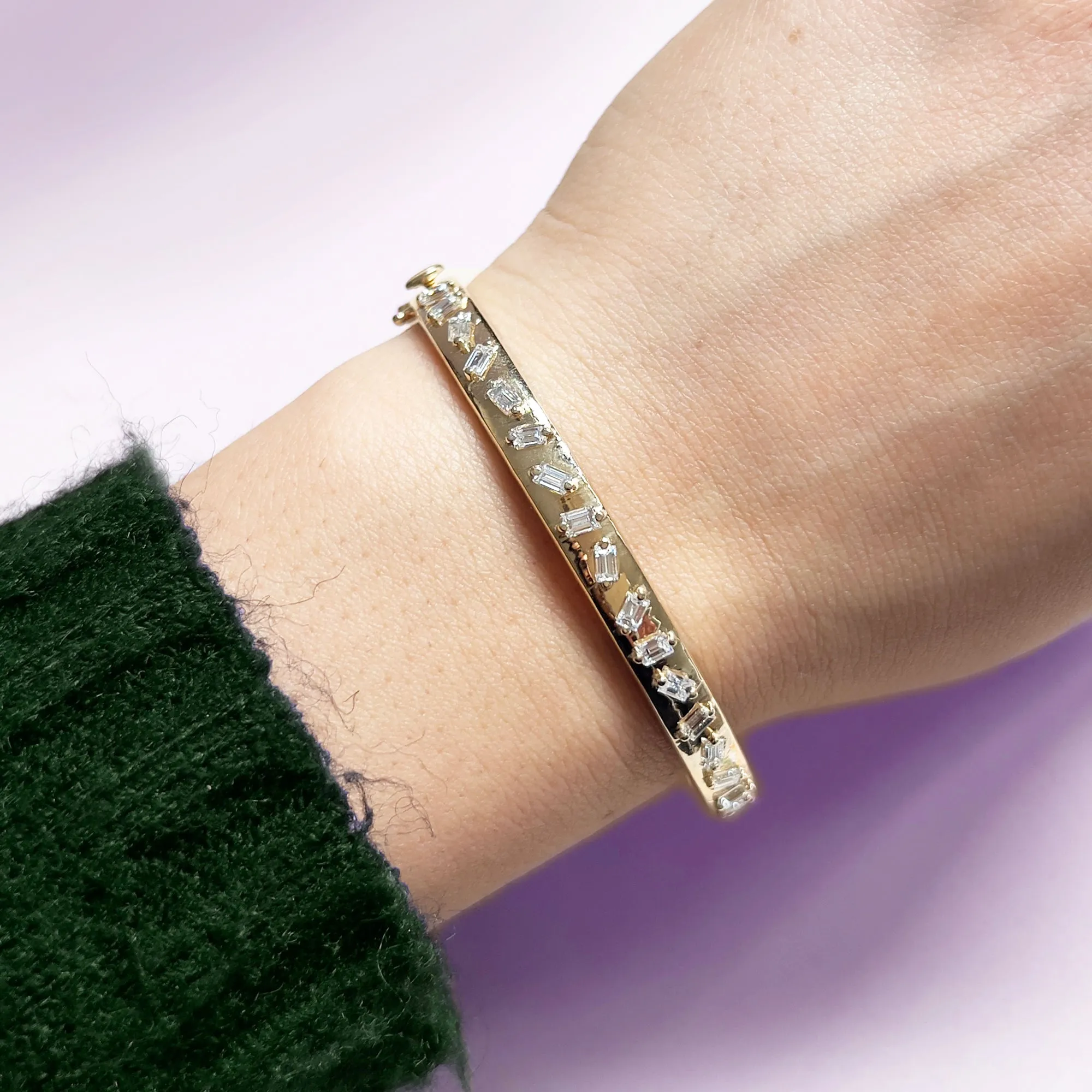 Baguette Diamond Mixed Bangle