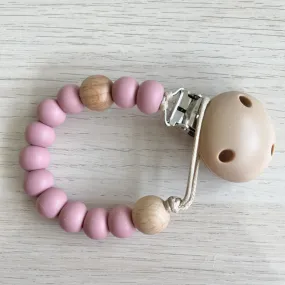 Basics Pacifier Clip - Rose