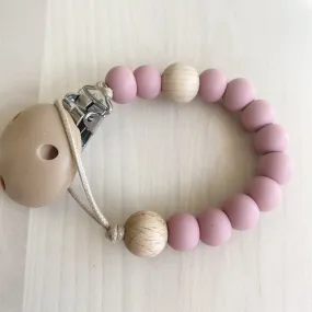 Basics Pacifier Clip - Vintage Pink