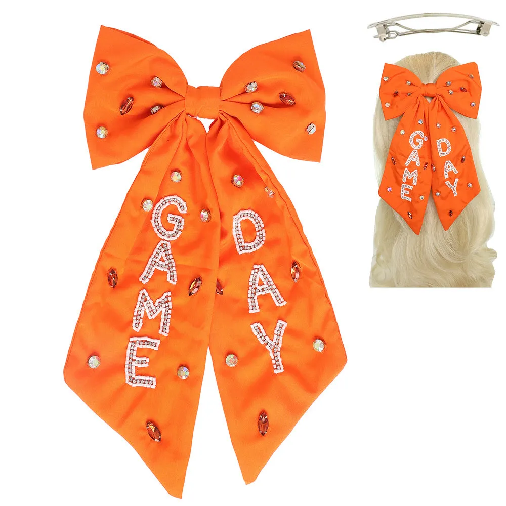 Beaded Gameday Bow Clip