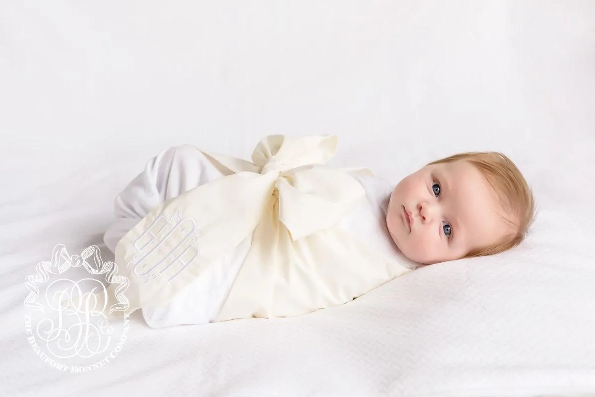 Beaufort Bonnet Bow swaddle Broadcloth