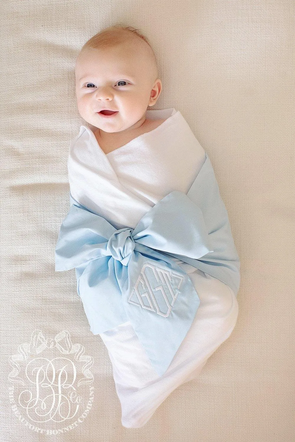 Beaufort Bonnet Bow swaddle Broadcloth