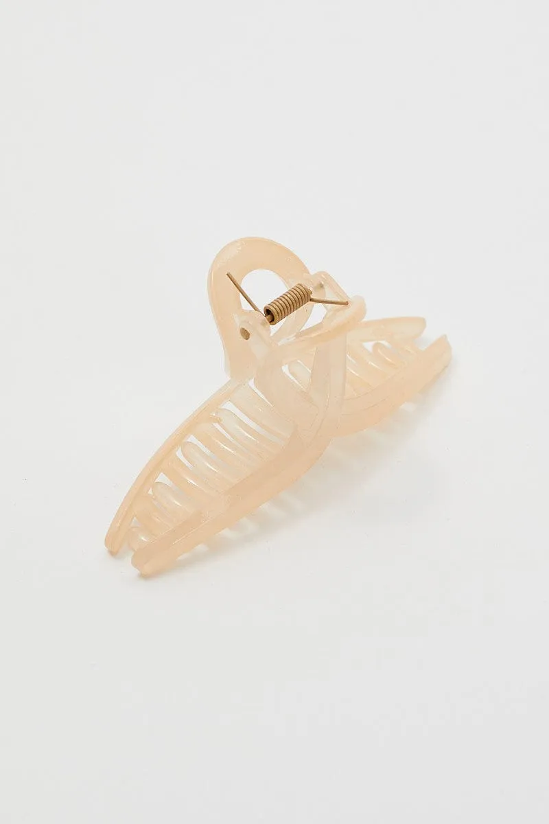 Beige Twirl Claw Clip