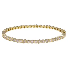 Bezel Set Multishape Diamond Bangle