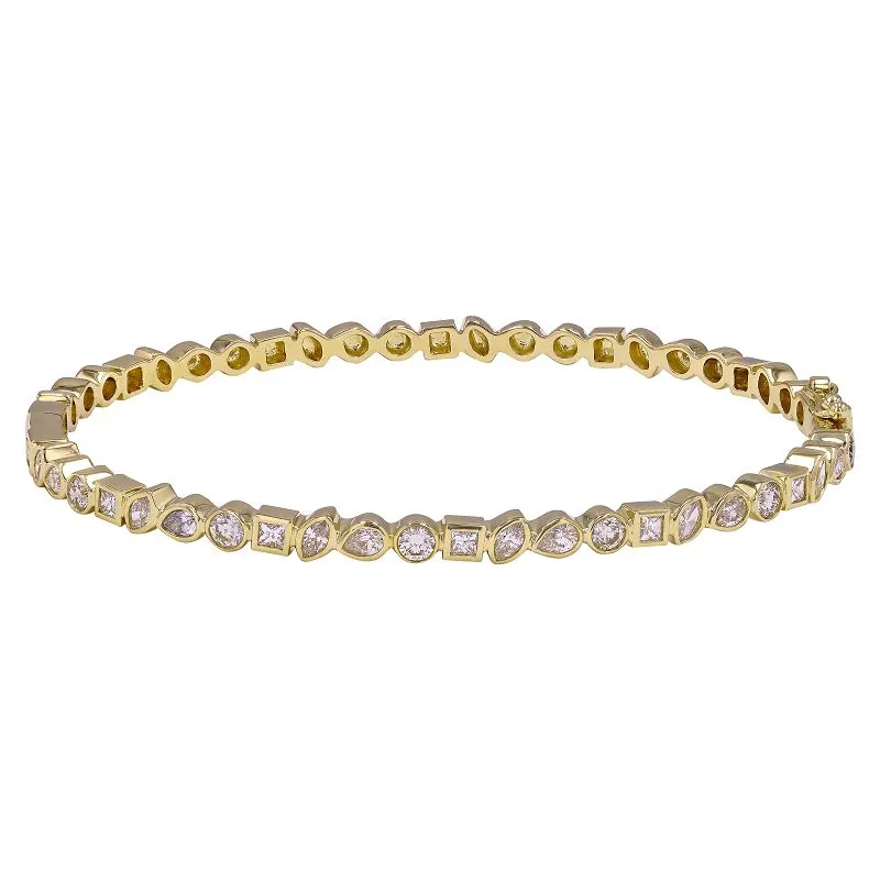 Bezel Set Multishape Diamond Bangle