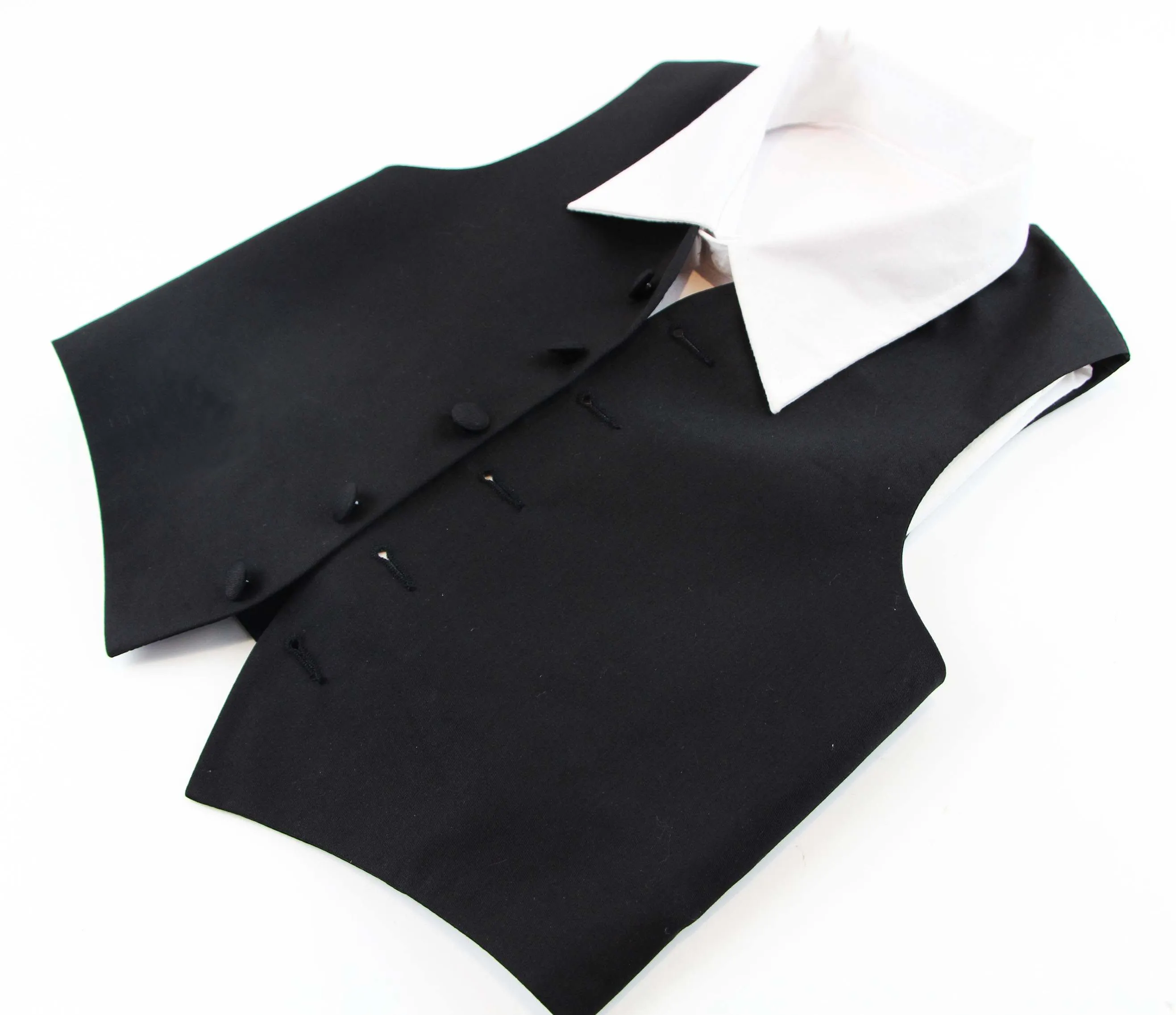 Black Boys Junior Cotton Vest Adjustable Waistcoast & Matching Bow Tie Set