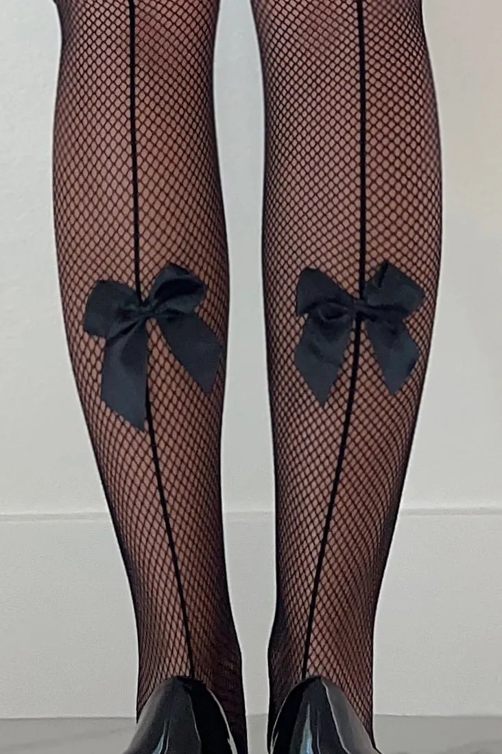 Bow Fishnet Tights