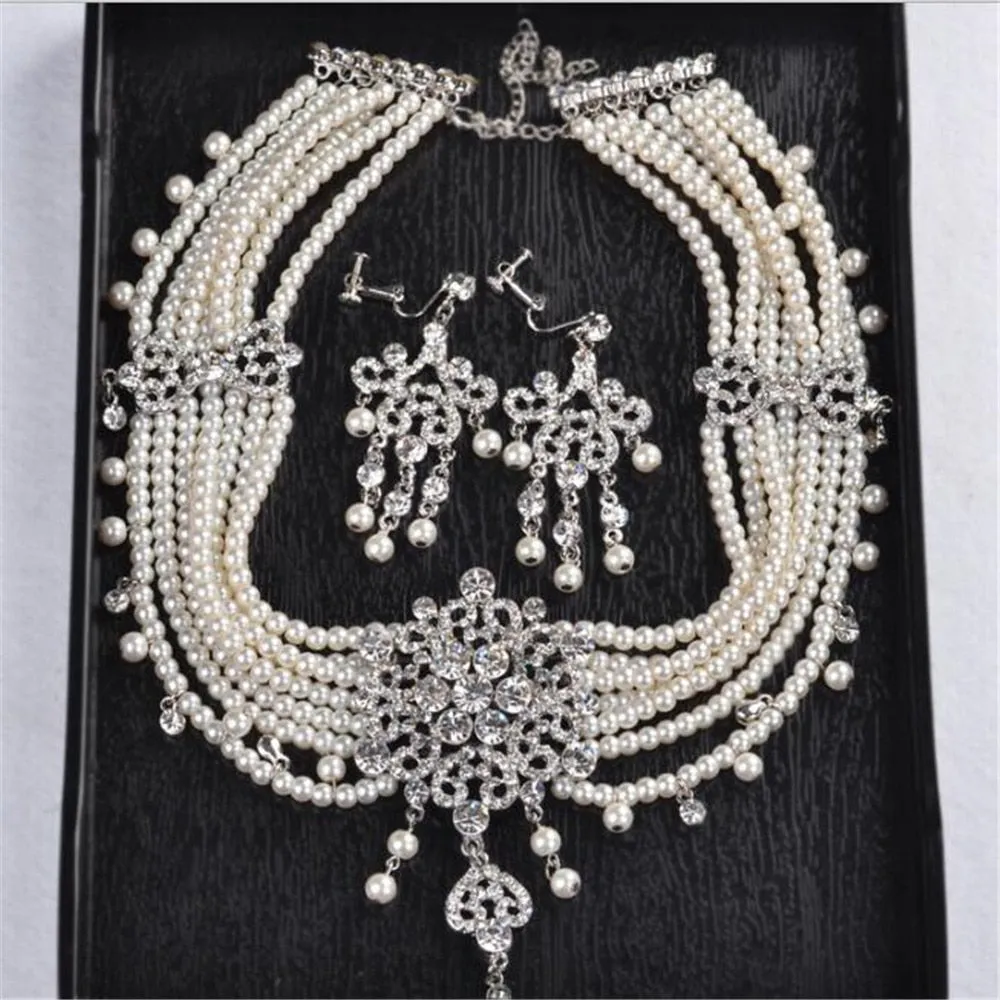 Bridal Necklace Jewelry Elegant Nekclace Earring Wedding Jewelry Set