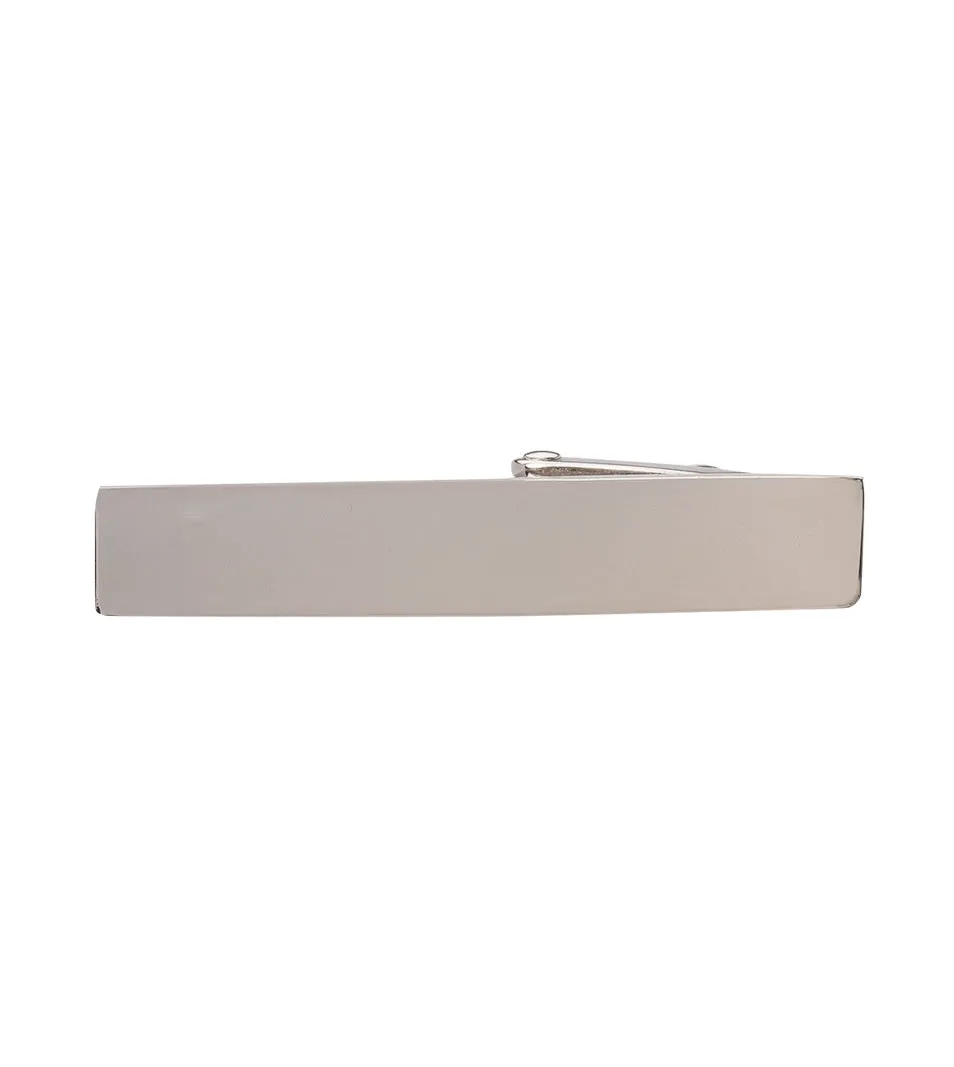 Brushed Silver Tie Clip