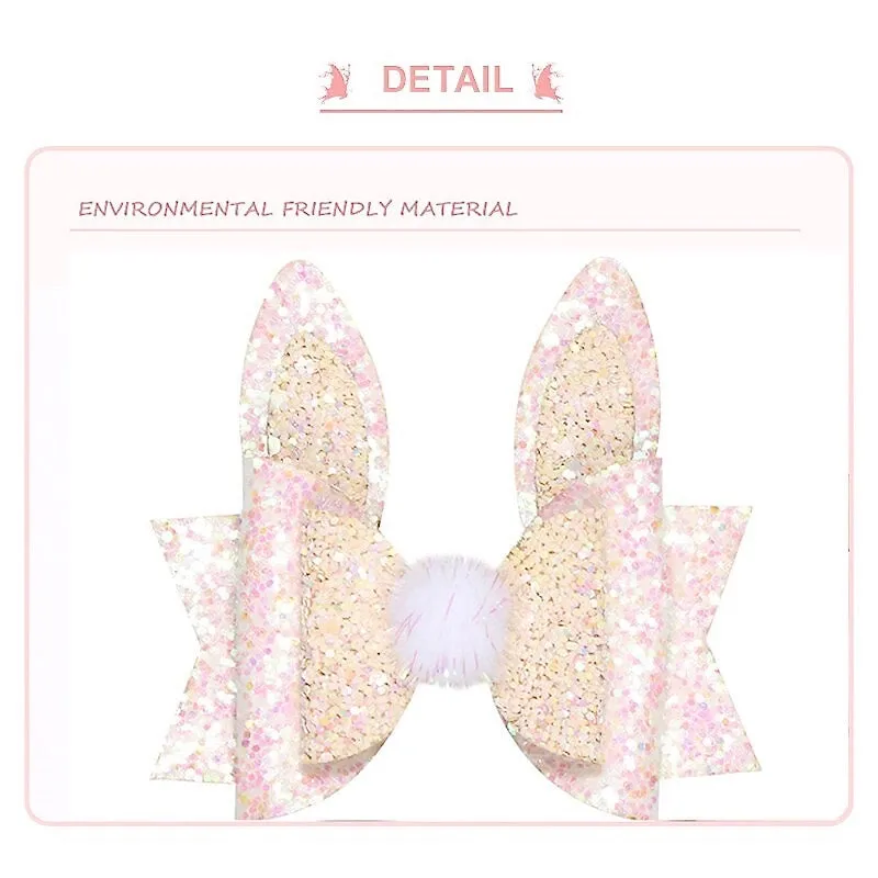 Bunny Crystal Glitter Layered Butterfly Bunny Tail Hair Bow/Clip - ONLY 3 LEFT !!!