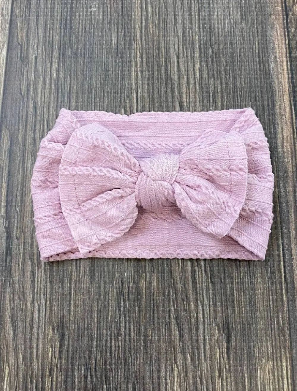 Cable Knit Bow Headband: White