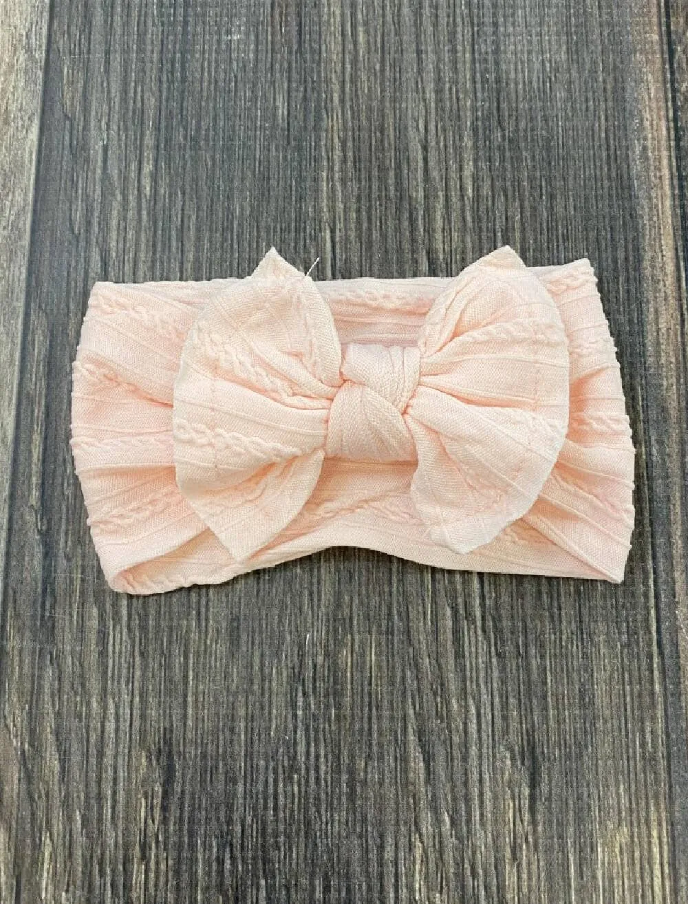 Cable Knit Bow Headband: White