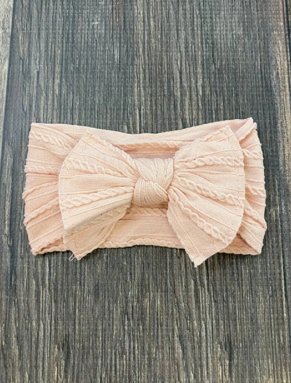 Cable Knit Bow Headband: White