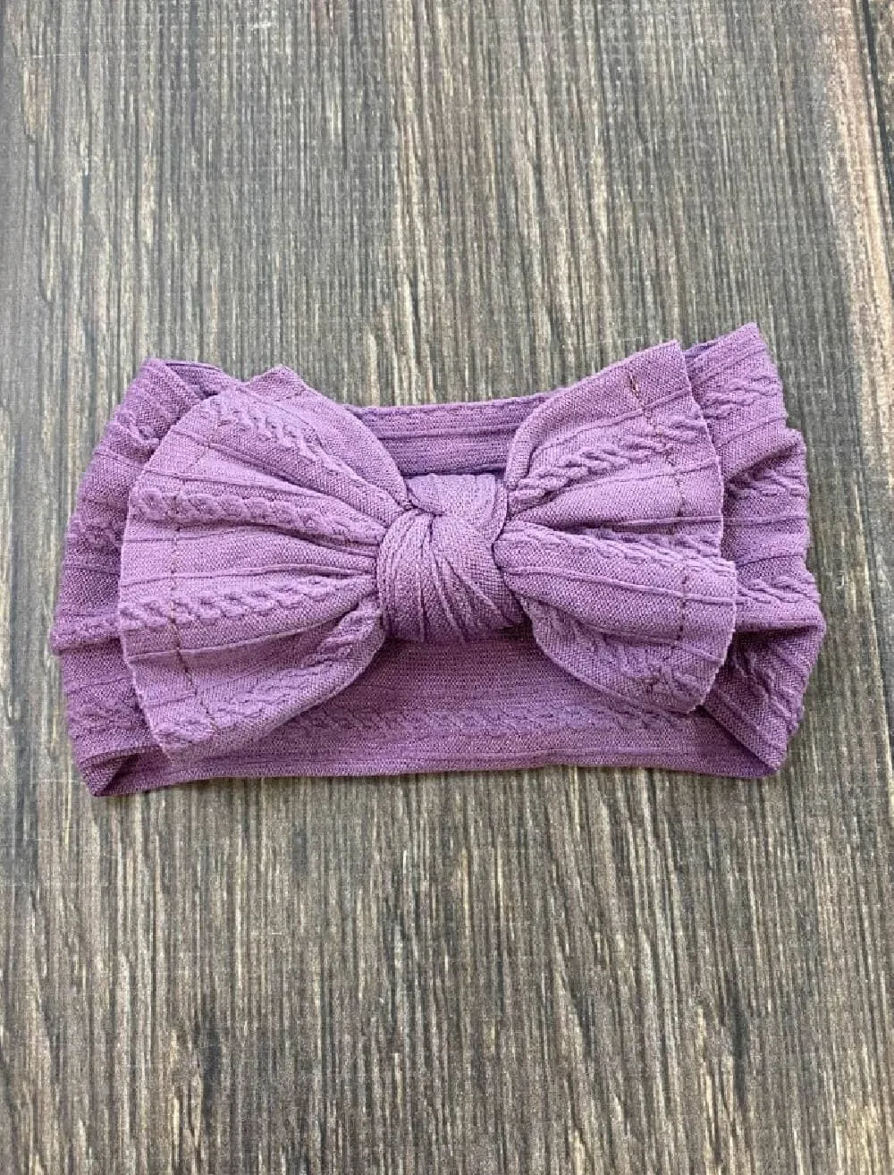 Cable Knit Bow Headband: White