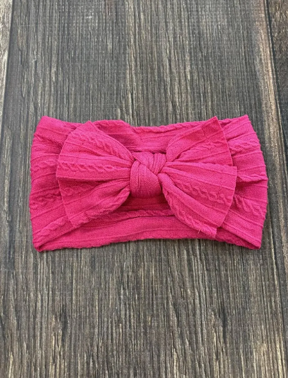 Cable Knit Bow Headband: White