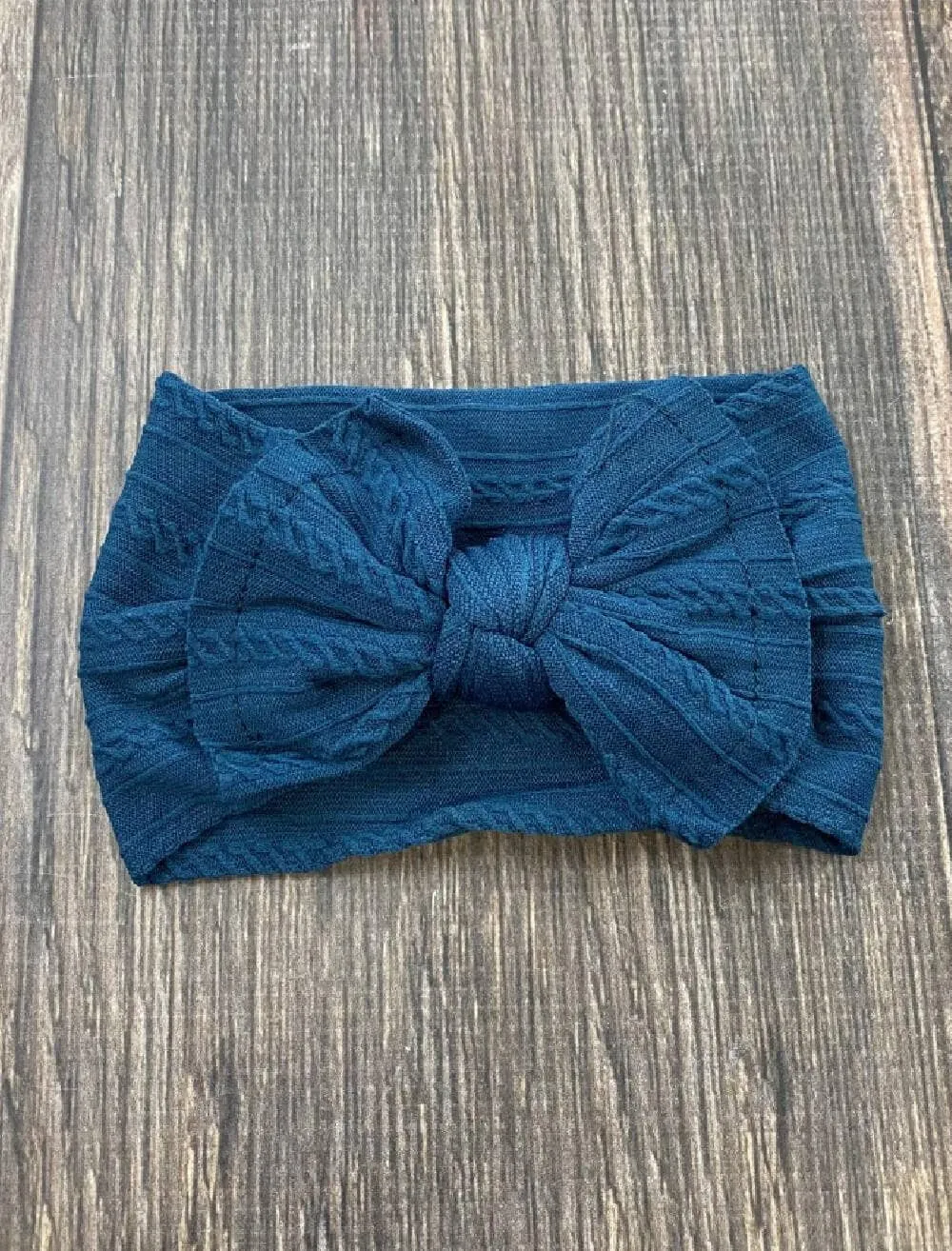 Cable Knit Bow Headband: White