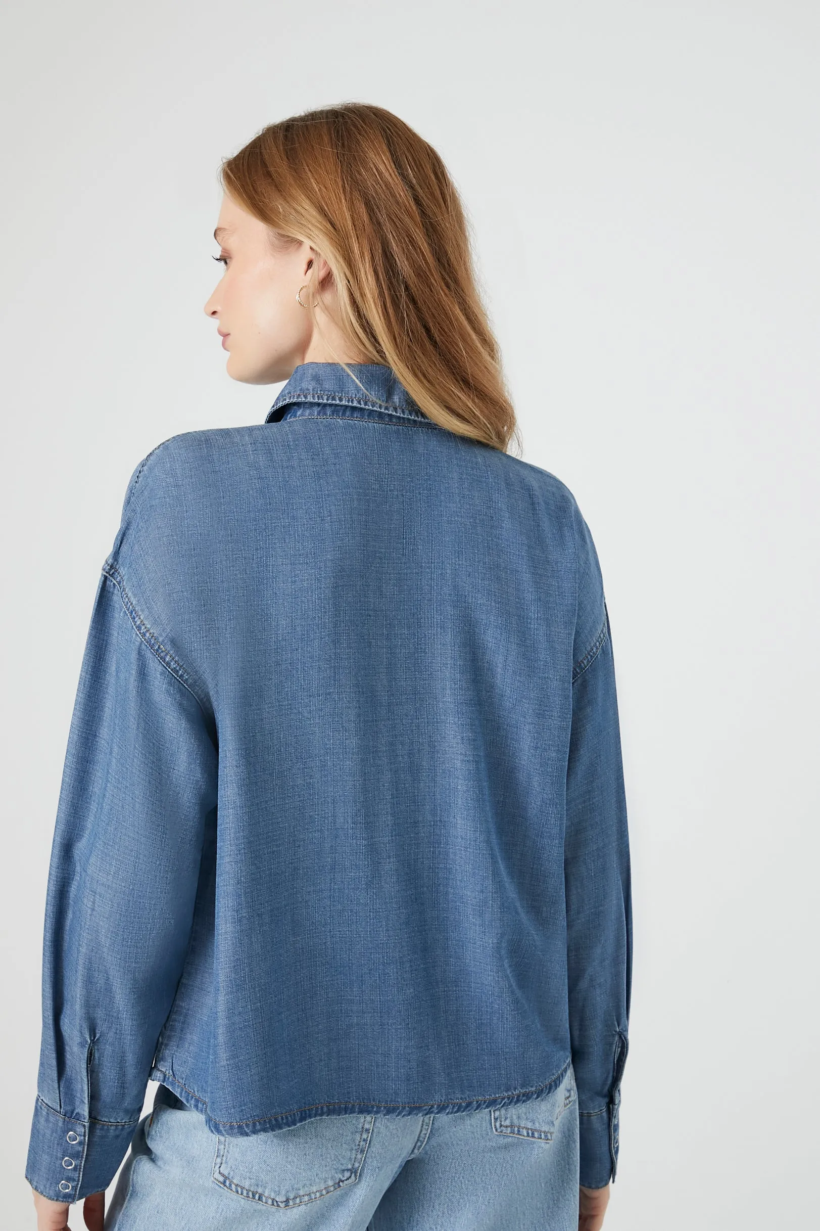 Chambray Drop-Sleeve Shirt