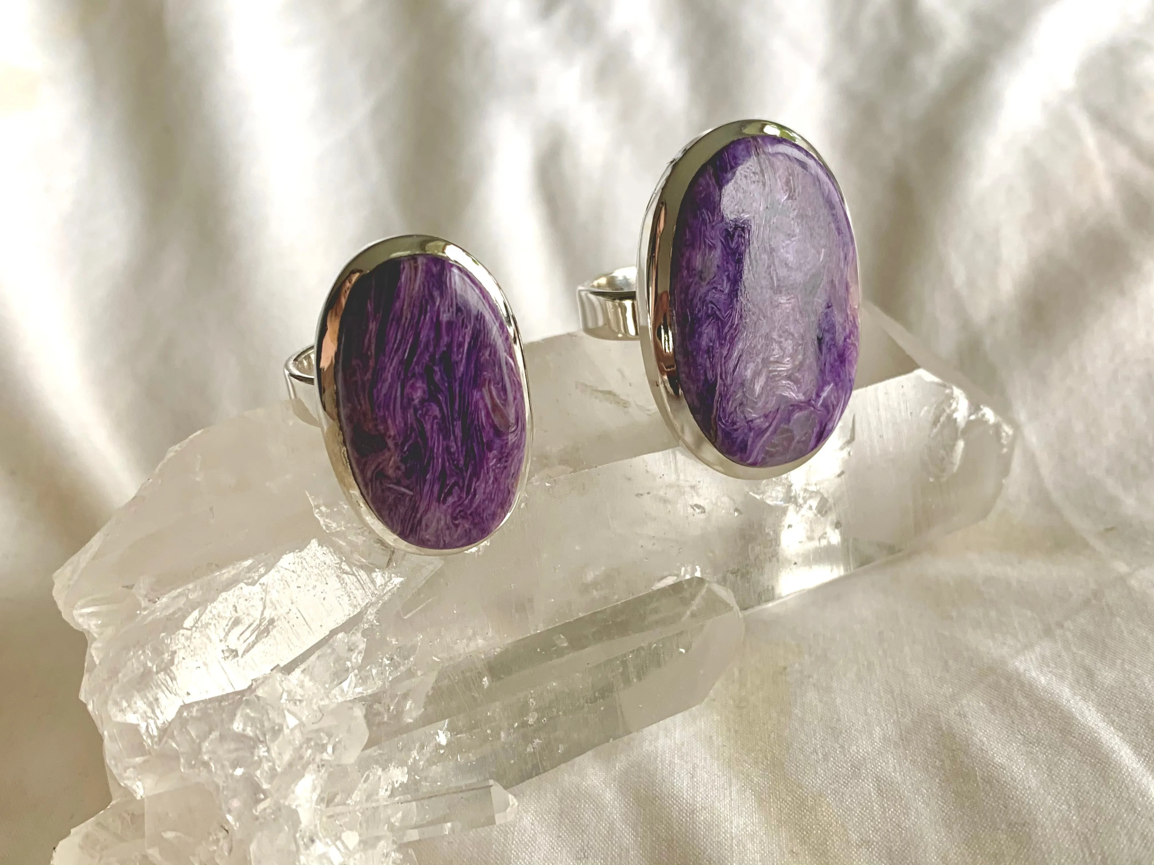 Charoite Naevia Rings - Oval