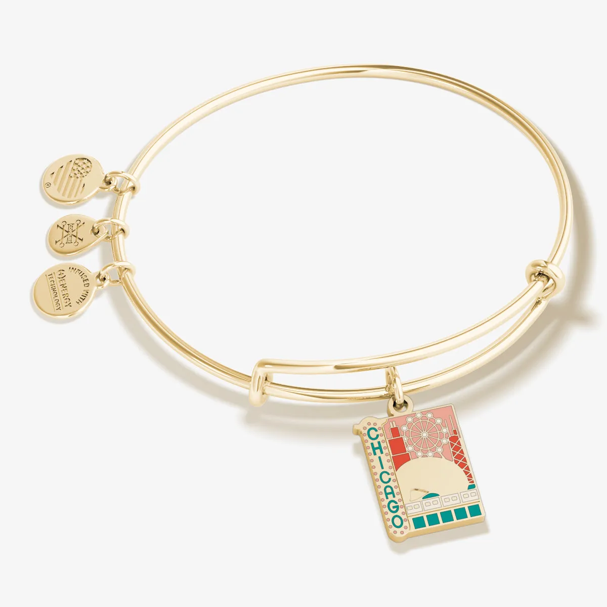 Chic Charm Bangle Bracelet with Chicago Design