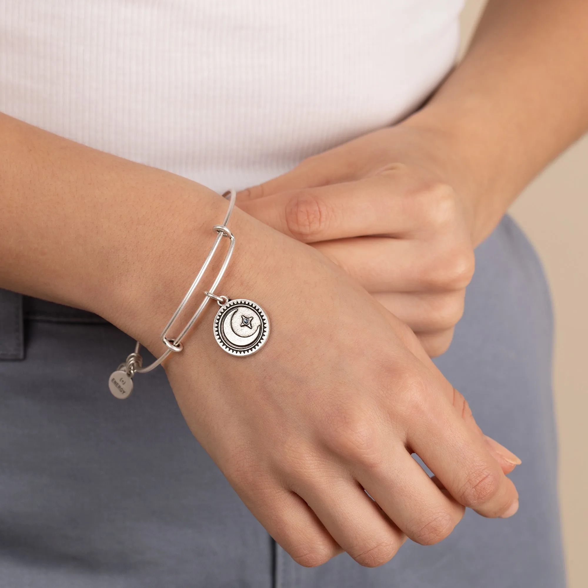 Crescent Moon Charm Bangle