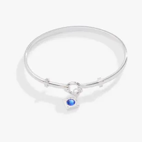 Crystal Charm Clip Bangle, Sapphire