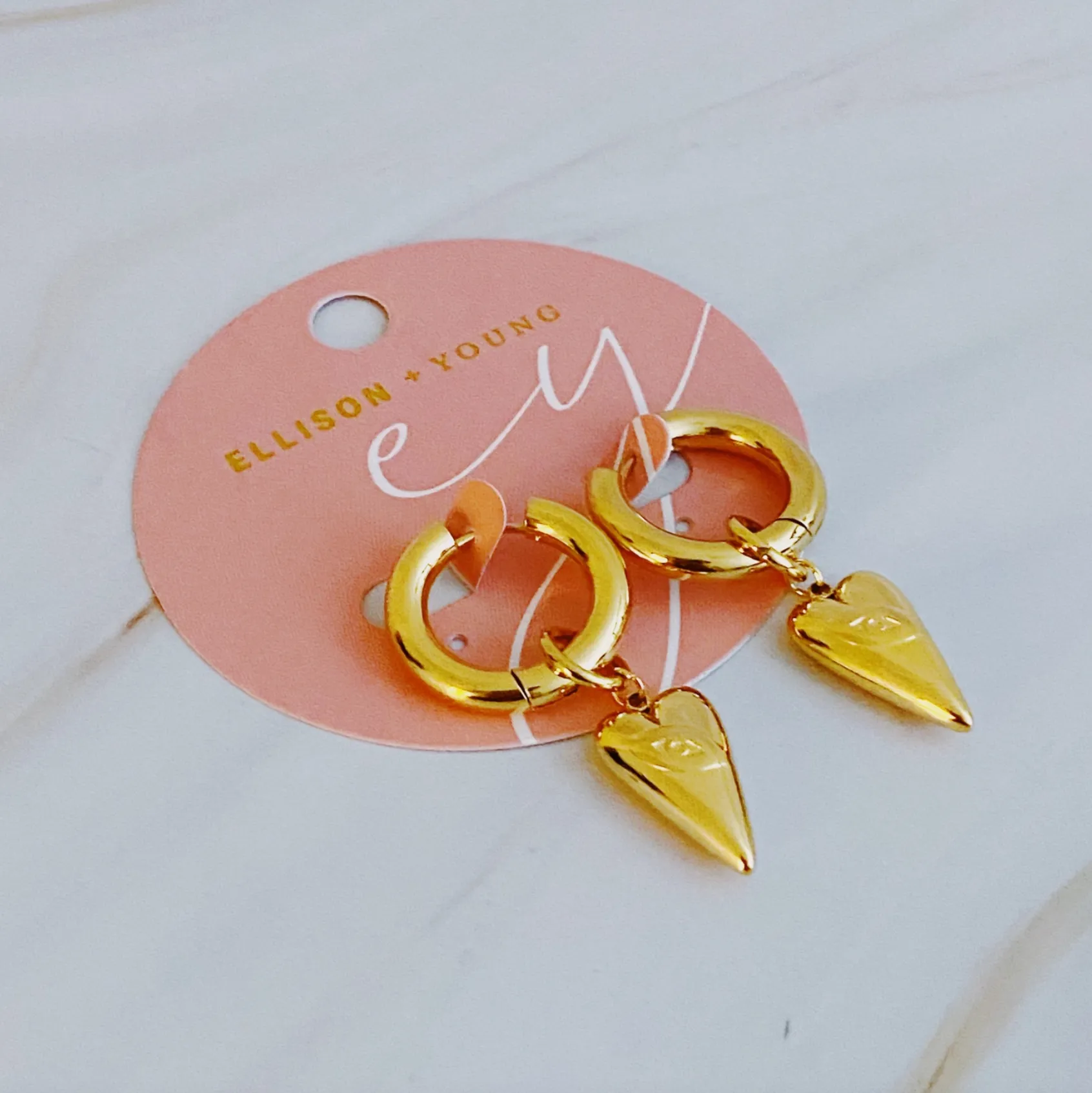 Dangle Heart Drop Earrings